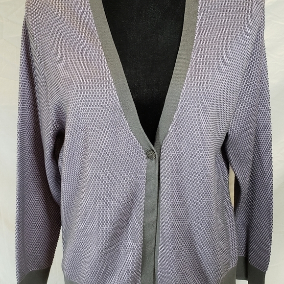 Pendleton Women's Purple And Gray Long Sleeve Cardigan Sweater Sz L - Picture 3 of 8
